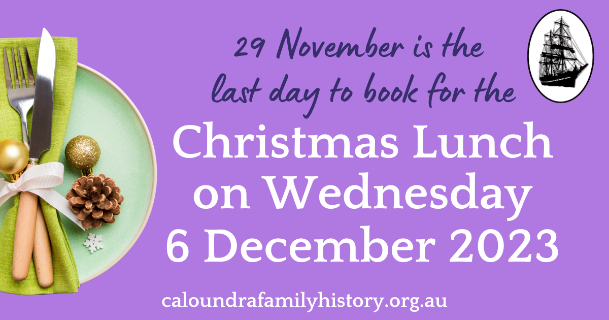 Christmas Lunch 2023 Caloundra Family History Research Inc